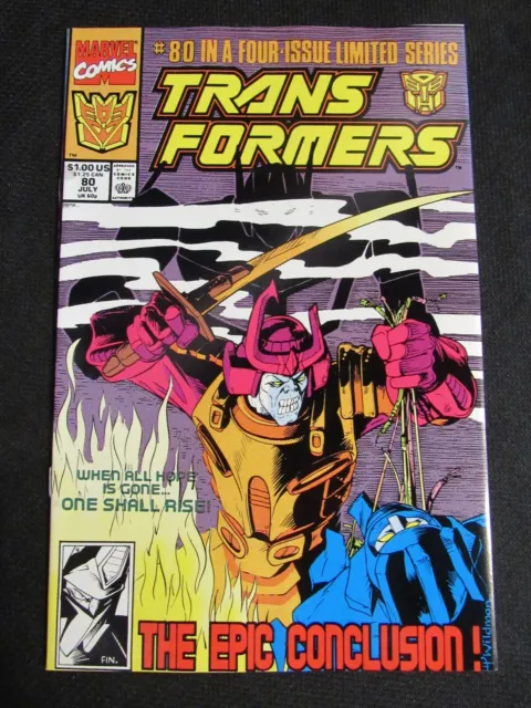Transformers #80 (1991) Marvel Comics Last Issue Low Print VF/NM 9.0 ED530
