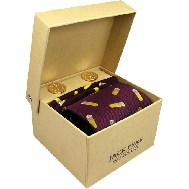 Set regalo cravatta Jack Pyke, Hanky e gemelli - cartuccia vino viola taglia unica