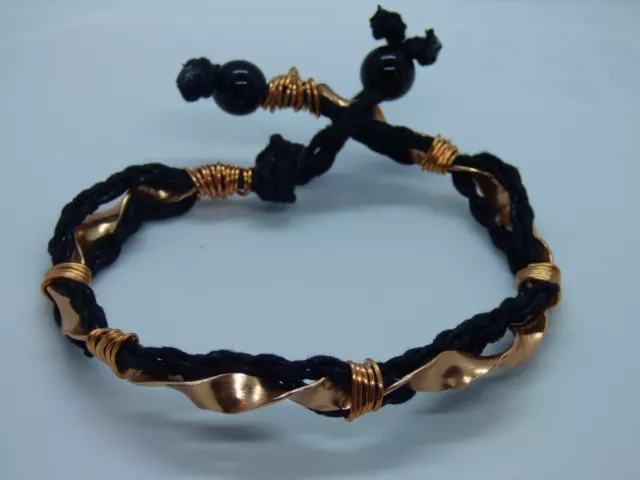 Unisex bracelet anklet cord copper 0238