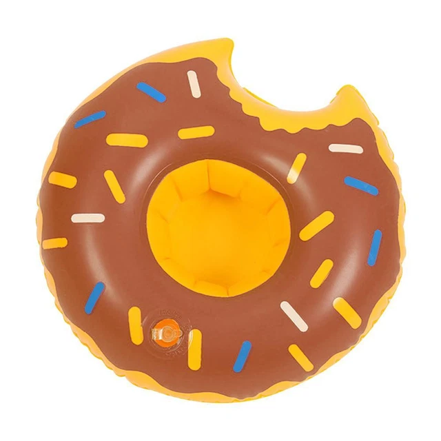 Portavasos inflable rosquilla flotante piscina fiesta montaña rusa de agua (marrón)