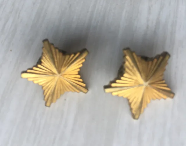 2 Yugoslav Army JNA Gold Star Rank Insignia Badges for Shoulder Titles [JOC9]