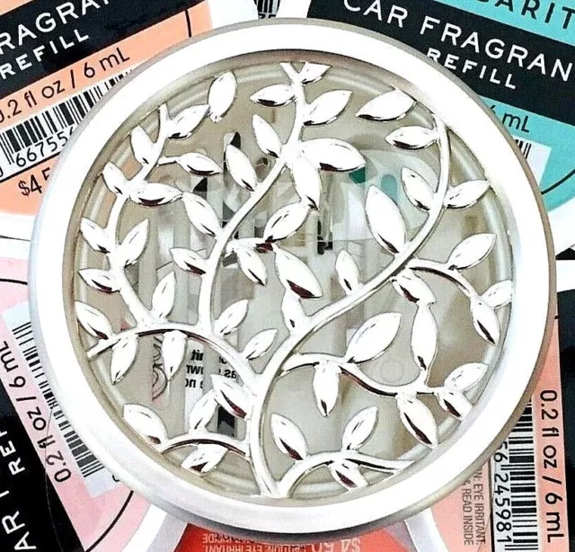 COMBO CLIP & REFILL Vent & Visor Silver Vines Car Scentportable Bath & Body Work