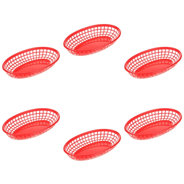 6 pz piatto fritto cesto per patatine cestino hamburger cesto per snack in plastica