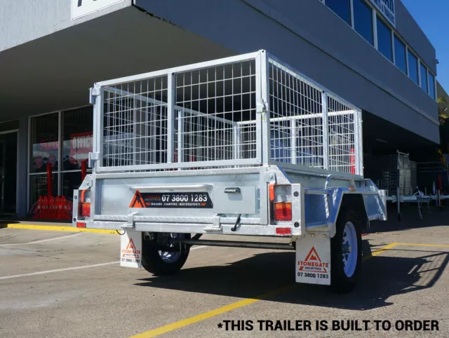 6x4 Caged Box Trailer Fully Welded Box Trailer Hot Dip Galvanized Tilting 3