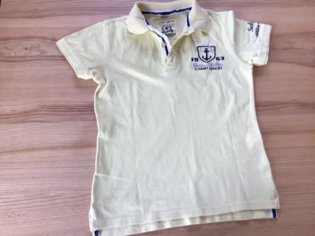 Jungen Polohemd Poloshirt Gr. 134/140 hellgelb Camp David