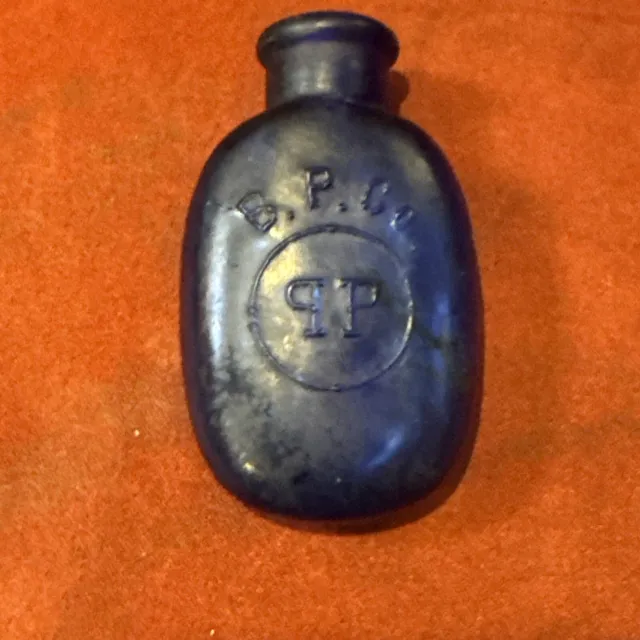 1890's Miniature Old Deep Cobalt Pill Bottle Antique Dark Blue Tablets Bottle!