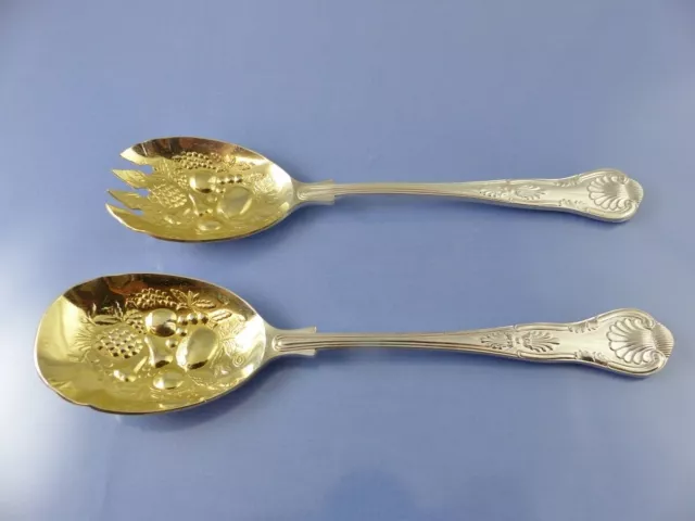 Kings Salad Or Fruit Servers Silver Plate By Jb S Sheffield Plate