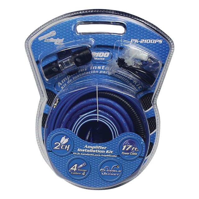 Audiopipe Pk-2100Cpr 4 Gauge Awg Car Audio Flexible Amplifier Wiring Kit Amp New
