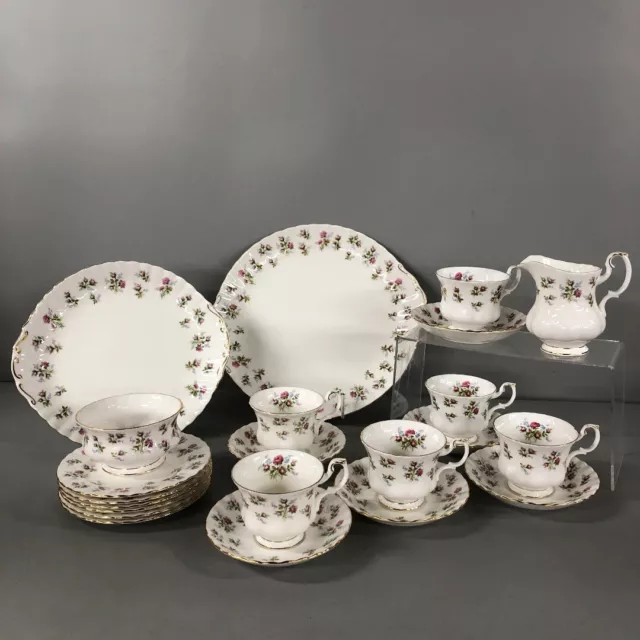 Royal Albert Winsome 22 pcs Tea Set Floral Tea Cups Saucers Platters Pretty -CP