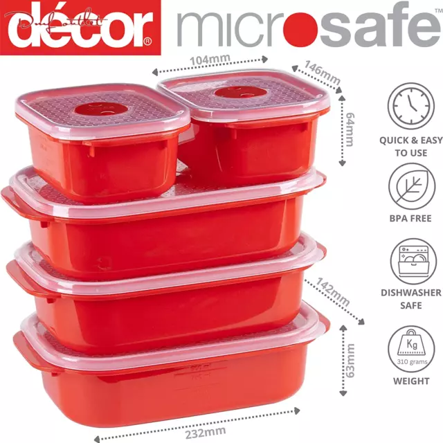 Decor Microsafe Oblong food containers storage Set leakproof plastic lunch box