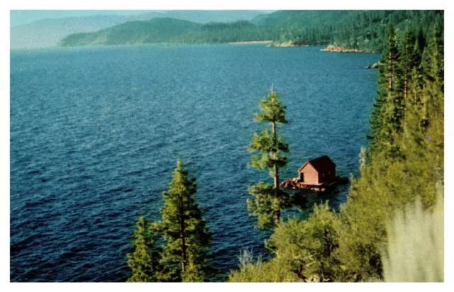 Lake Tahoe CA California Picturesque Shoreline Cabin Chrome Postcard