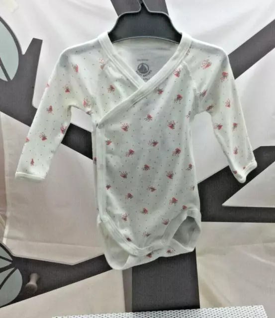 Petit Bateau body blanc manche longue motif oiseaux bébé 3 mois