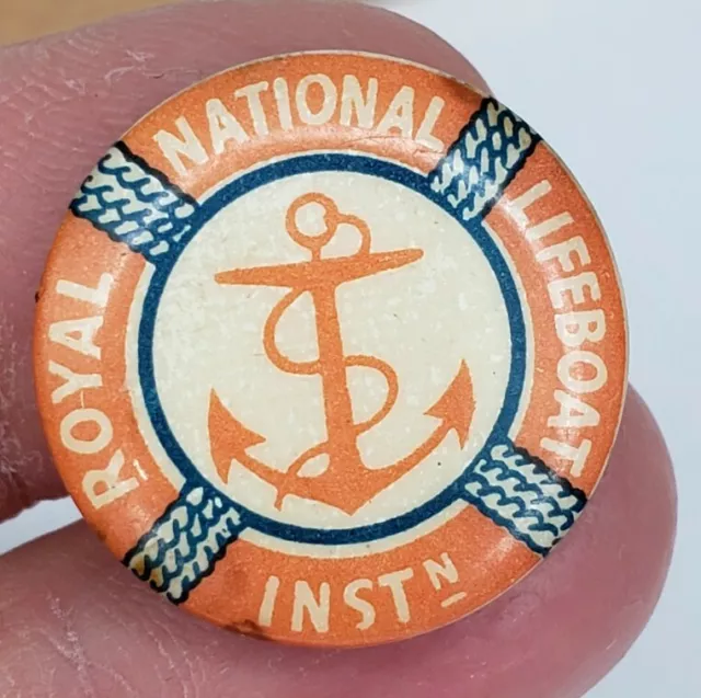 Rare Vintage Royal National Lifeboat Institution Pinback Button Pin