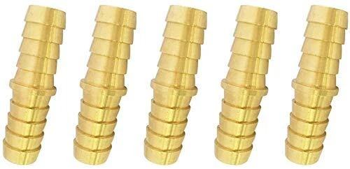 Brass Hose Barb Fitting, Splicer/Union/Mender, 3/8&quote; Barbed x 3/8&qu...