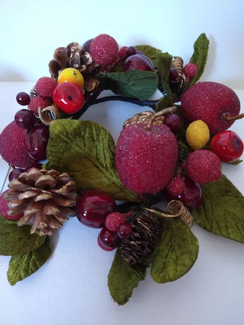 Set Of 2 Candied fruit wreath small Home Decor Seasonal Christmas Ornaments