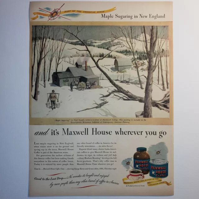 Vintage 1946 Maxwell House Coffee - Vintage Magazine Ad - Frameable