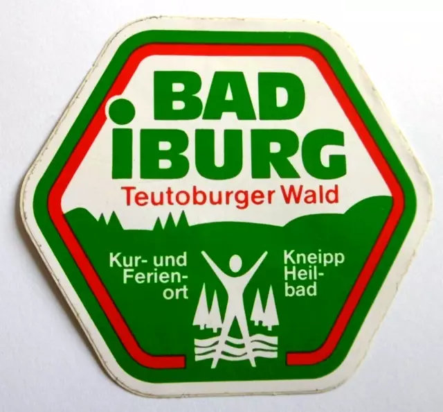 Souvenir-Aufkleber Bad Iburg Teutoburger Wald Osnabrück Niedersachsen 80er