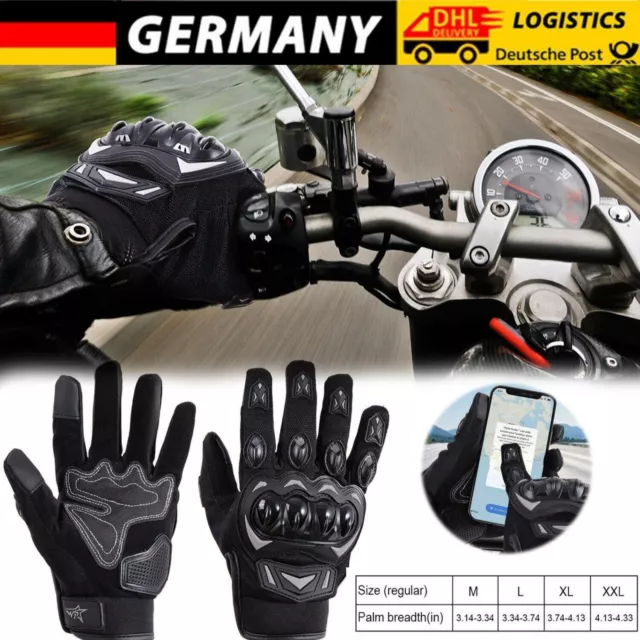 Motorradhandschuhe Herren Motorrad Handschuhe mit Knöchelprotektor Touchscreen