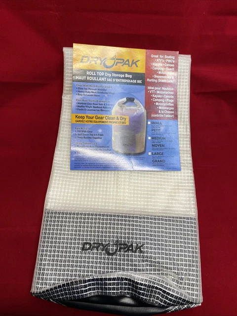 Dry Pak Roll Top Dry Storage Gear Bag 12.5" x 28" Black  clear