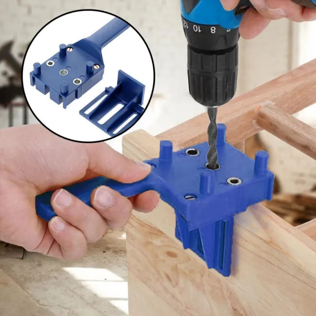 (Hole Puncher) Pocket Hole Jig Woodworking Dowling Jig Set for Drills