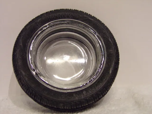 VINTAGE HANKOOK OPTIMO - RUBBER TIRE  Ashtray CLEAR GLASS