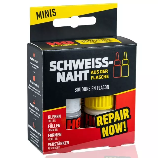 HG POWER GLUE Minis Die Schweißnaht Aus Der Flasche - Profi-Reparatur-Kleber-Set