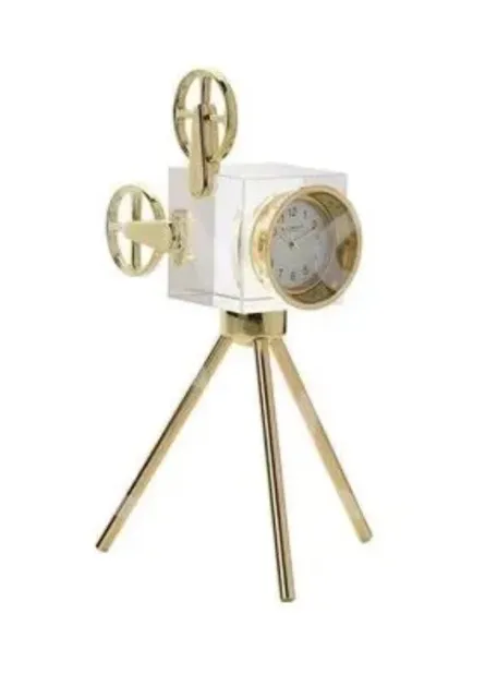 Wm.Widdop Miniature Clock - Camera In Glass Cube On Tripod- Classic Original Cam