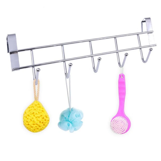 5-Hook StainSteel Bathroom Haning Organizer Kitchen Organizer Hanger Hooks Over