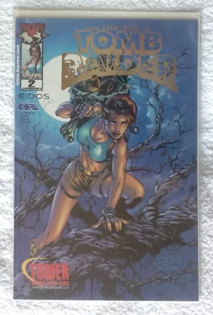 Tomb Raider #2 Tower Records Santa Gold Foil Cover - NM Condition