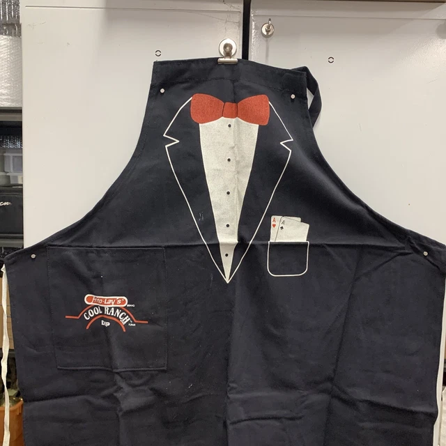VTG 1990s Frito Chips Super Bowl Ad Cotton Apron Grocery Store Black Tuxedo