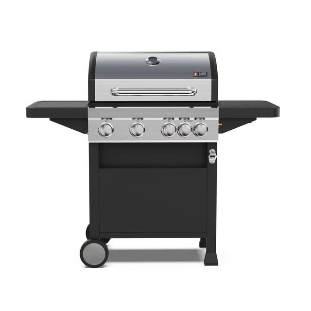Gasgrill Grill BBQ Grillwagen Edelstahl 4 Brenner Barbecue Grillstation Garten