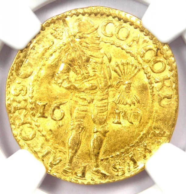 1610 Netherlands Gelderland Gold Ducat Coin 1D - NGC Uncirculated Detail UNC MS