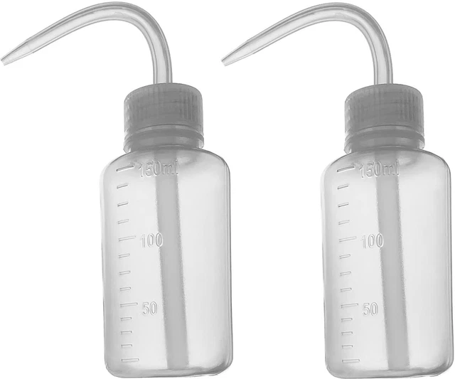 Wash Bottle 2pcs 150ml 5Oz Narrow Mouth Squeeze Bottle Medical Lab Plastic Sa...