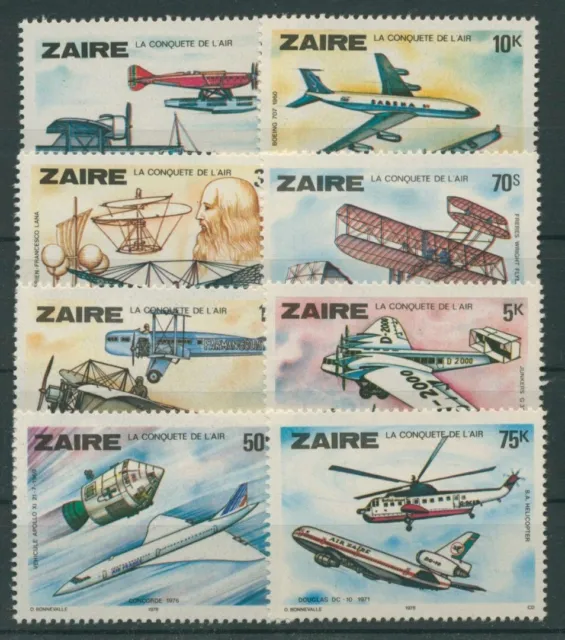Kongo-Zaire 1978 Geschichte der Luftfahrt Flugzeuge 580/87 postfrisch