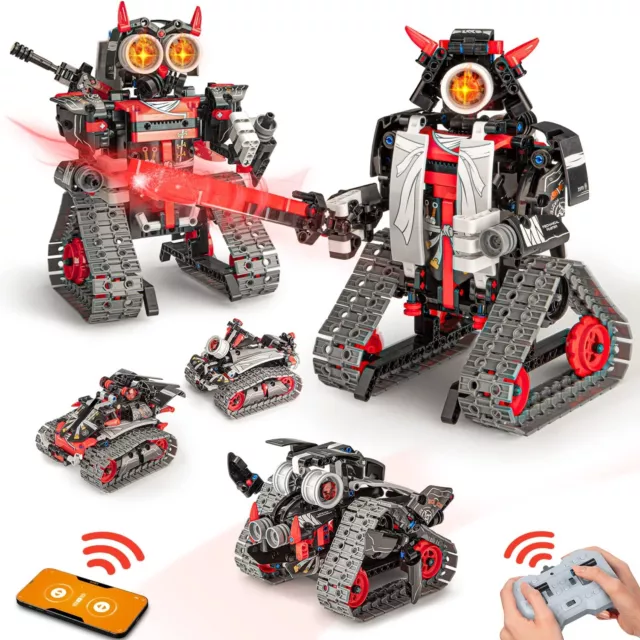 5 in 1 STEM Robot Building Kit, APP & Remote Control Samurai/Ninja Go Blocks ...