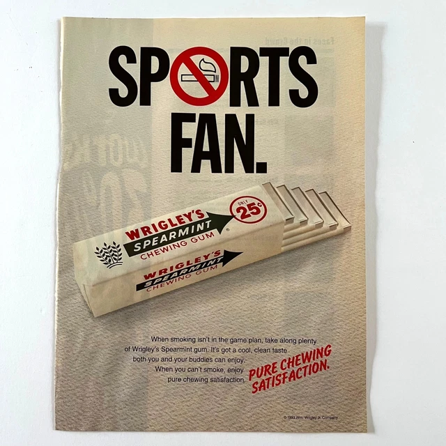 VINTAGE WRIGLEYS SPEARMINT Chewing Gum Magazine Print Ads 1993 Vintage wrigleys spearmint chewing gum magazine print ads 1993