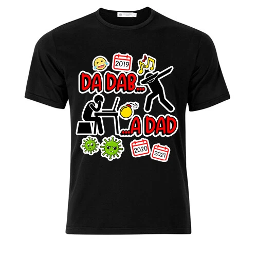 T-shirt uomo Da DAB a DAD, dab dance e didattica a distanza, divertente nera