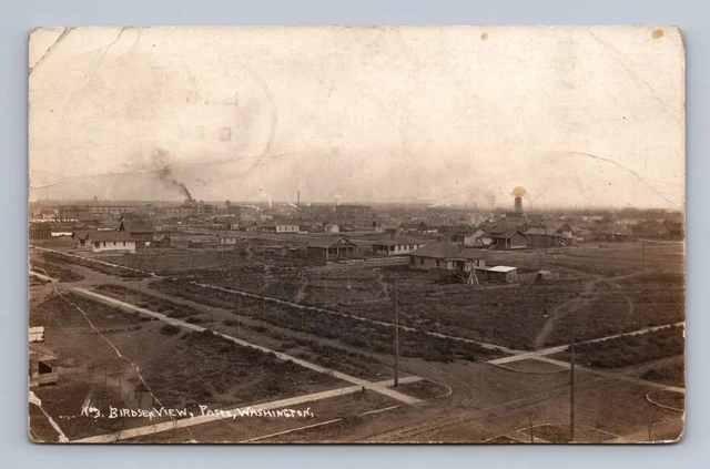 Bird's Eye View PASCO Washington RPPC Franklin County Photo Postcard 1917