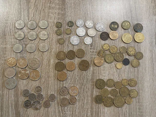 Lot Monnaie Nickel 483 gr Bronze Francs Turin … Centimes Afrique Française Alu