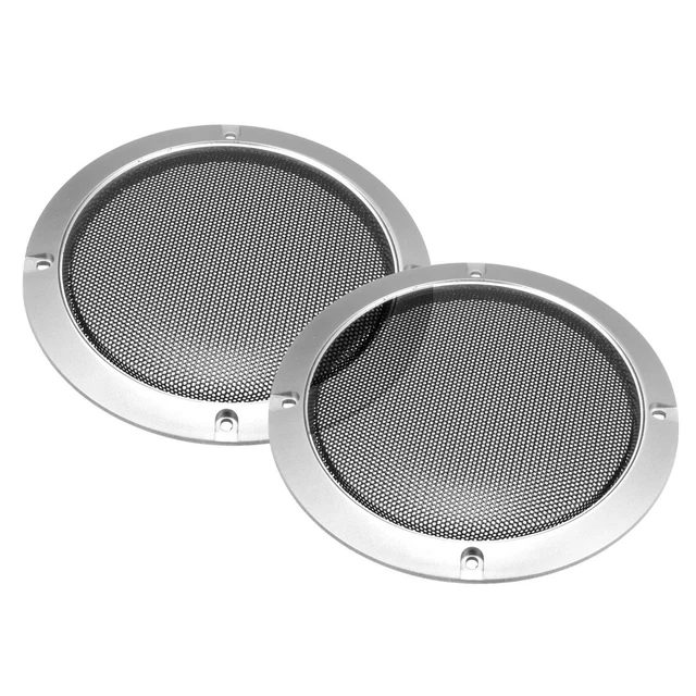 2 Pezzi Altoparlanti Auto Copertura Griglia Rotonda 5" Argilla Argento