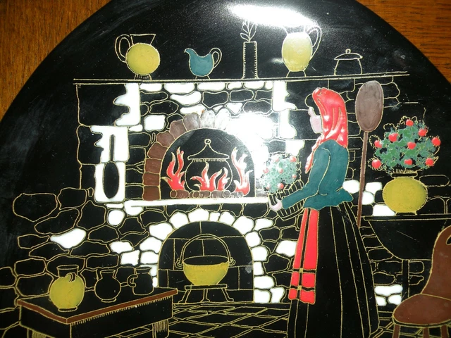SUPERBE Assiette Céramique LONGWY décor main numérotée