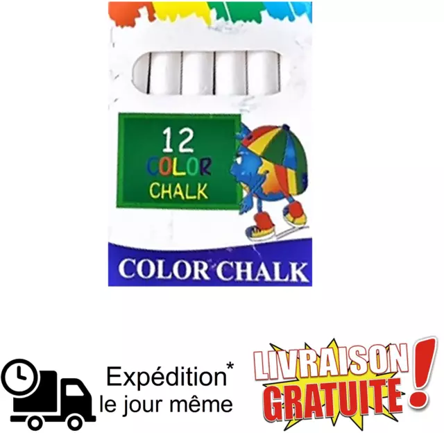 12 Craie Dessin Tableau Noir Couleur Art Artisanat Design.