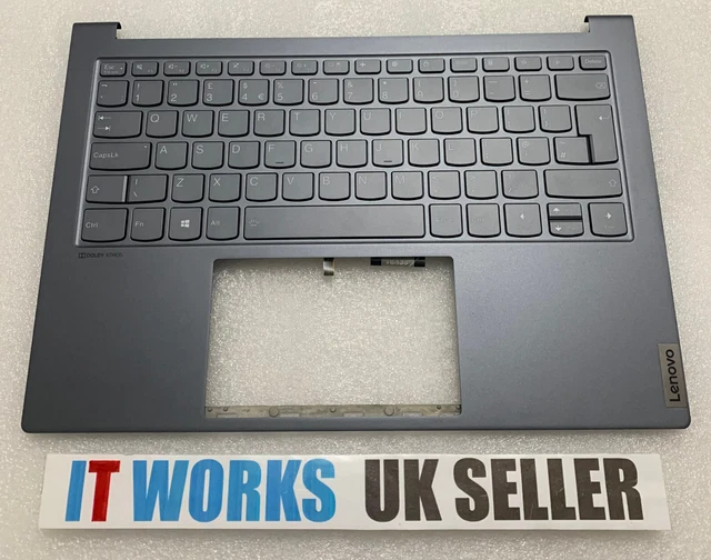 Genuine Lenovo Yoga 7-14ITL5 Palmrest Cover With Keyboard & Touchpad - Grey - AM1RW000100 / 5CB1A16224