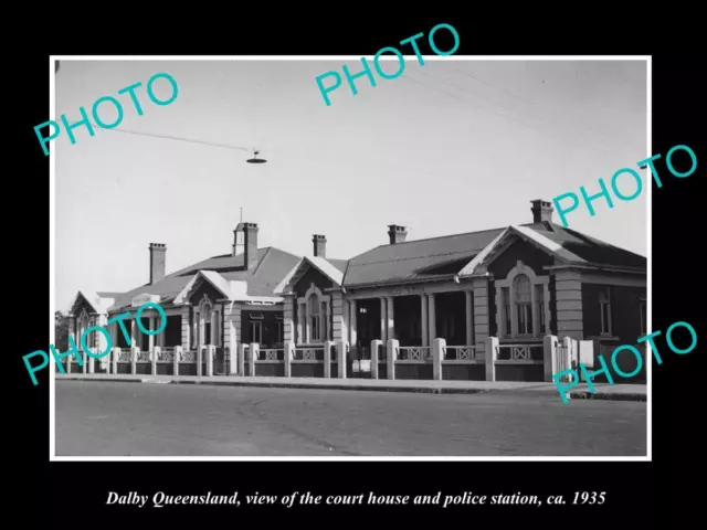 OLD LARGE HISTORIC PHOTO OF THE DALBY POLICE STATION & COURT c1935 QUEENSLAND