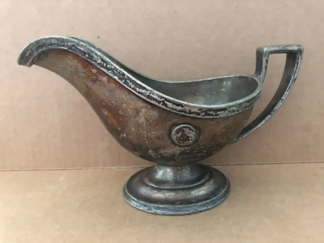 Vintage REED & BARTON Silver Soldered Gravy Sauce Boat HOTELS STATLER