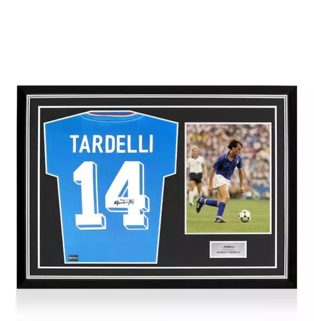 Marco Tardelli Back Signed Italy Retro Home Shirt In Hero Frame: Option 1