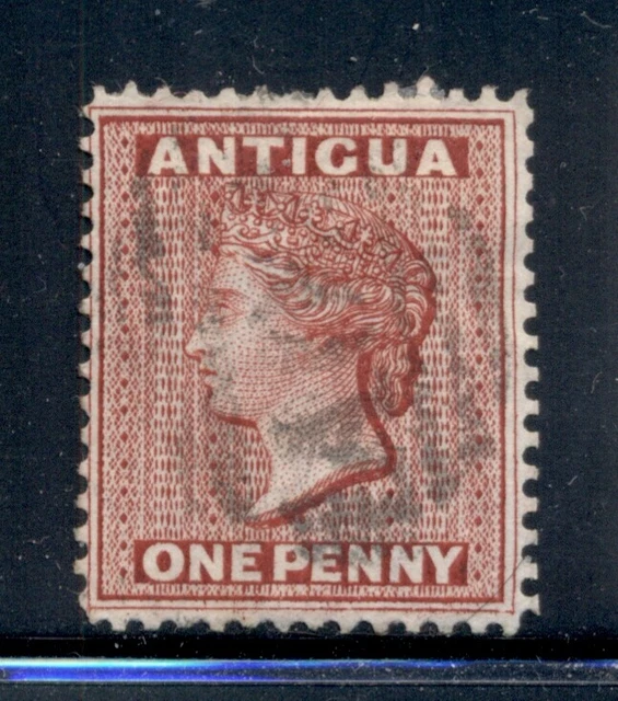 ANTIGUA 8 SG16 Used 1876 1p lake QVIC Wmk Crown CC Perf 14 CV$13