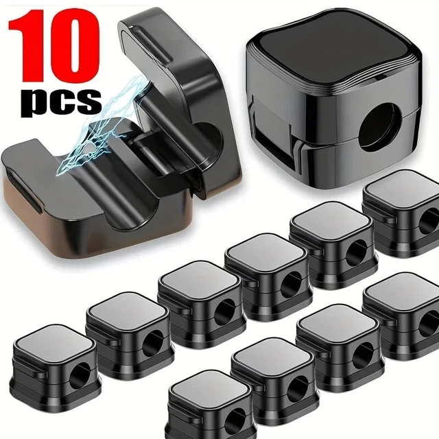 Magnetische Kabelclips – 6 Stück, Selbstklebend, Für Ordnung Am Arbeitsplatz