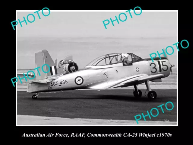 HISTORIC AVIATION PHOTO OF RAAF AUSTRALIAN AIR FORCE CA-25 WINJEEL PLANE c1970s