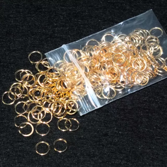 250pcs light gold tone 7mm iron jump rings - jewellery making & crafts